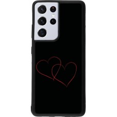 Samsung Galaxy S21 Ultra 5G Case Hülle - Silikon schwarz Valentine 2023 attached heart