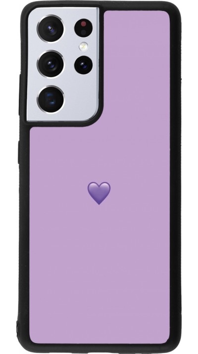 Samsung Galaxy S21 Ultra 5G Case Hülle - Silikon schwarz Valentine 2023 purpule single heart