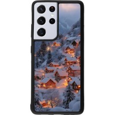 Samsung Galaxy S21 Ultra 5G Case Hülle - Silikon schwarz Winter 25 Winter snowy village
