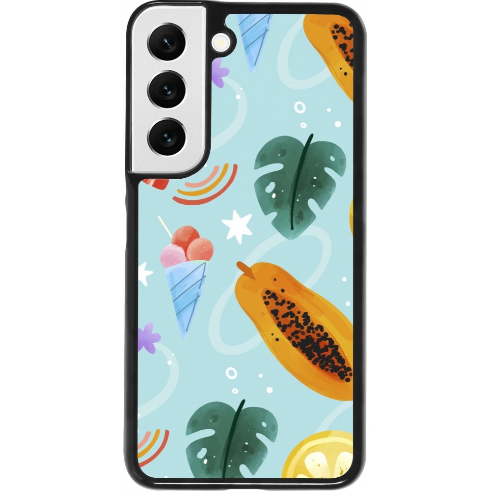 Samsung Galaxy S22 Case Hülle - Summer 2025 Pattern papaya