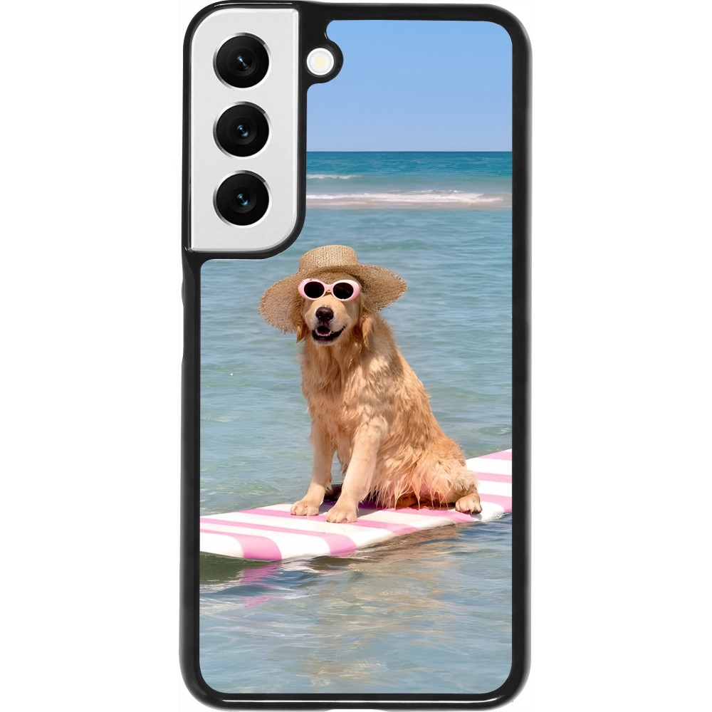 Samsung Galaxy S22 Case Hülle - Summer Dog on Paddle