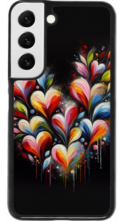 Samsung Galaxy S22 Case Hülle - Valentin 2024 Schwarzes Herz Abstrakt