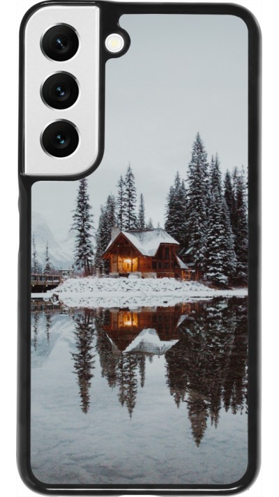 Samsung Galaxy S22 Case Hülle - Winter 25 Winter house forest afternoon