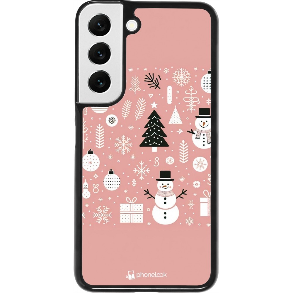 Samsung Galaxy S22 Case Hülle - Weihnachten 2024 Rose Schneemann Weihnachten