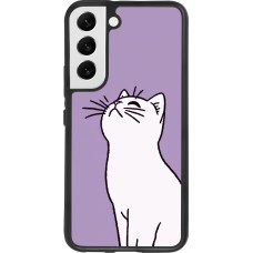 Samsung Galaxy S22 Case Hülle - Silikon schwarz Chat auf lila Hintergrund