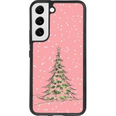Samsung Galaxy S22 Case Hülle - Silikon schwarz Christmas 25 Pink Tree