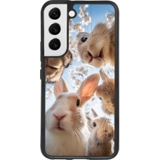 Samsung Galaxy S22 Case Hülle - Silikon schwarz Easter 2026 Rabbits