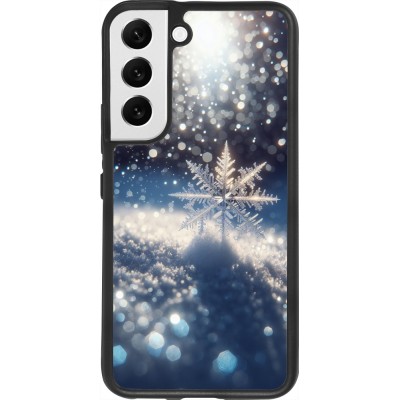 Samsung Galaxy S22 Case Hülle - Silikon schwarz Schneeflocke Solar Glanz