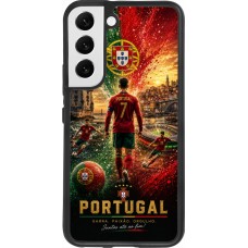 Samsung Galaxy S22 Case Hülle - Silikon schwarz Fussball Portugal splash 2026