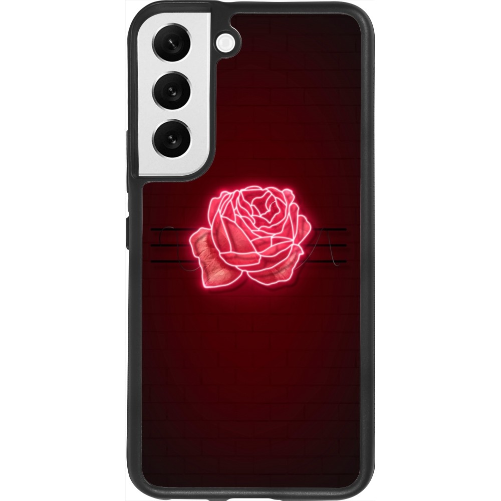 Samsung Galaxy S22 Case Hülle - Silikon schwarz Spring 23 neon rose