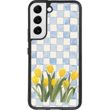 Samsung Galaxy S22 Case Hülle - Silikon schwarz Blue vichy tulips 2026