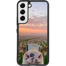 Samsung Galaxy S22 Case Hülle - Silikon schwarz Cow with tulips 2026