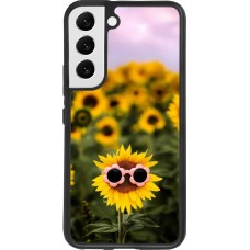 Samsung Galaxy S22 Case Hülle - Silikon schwarz Sunflower with glasses 2026