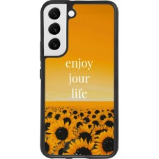 Samsung Galaxy S22 Case Hülle - Silikon schwarz Summer 2025 Enjoy your life