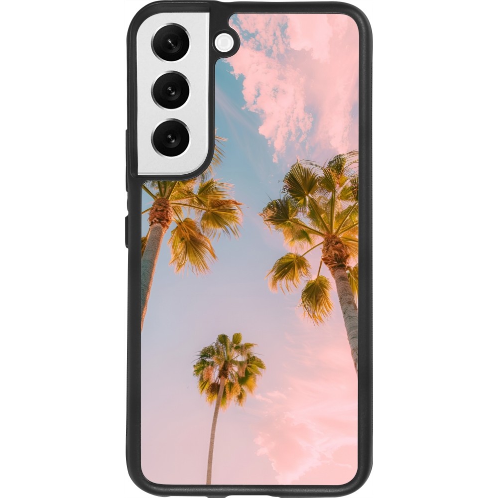 Samsung Galaxy S22 Case Hülle - Silikon schwarz Summer 2025 Palmiers