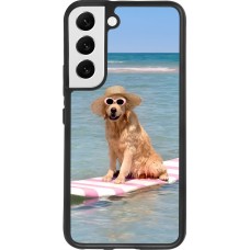 Samsung Galaxy S22 Case Hülle - Silikon schwarz Summer Dog on Paddle