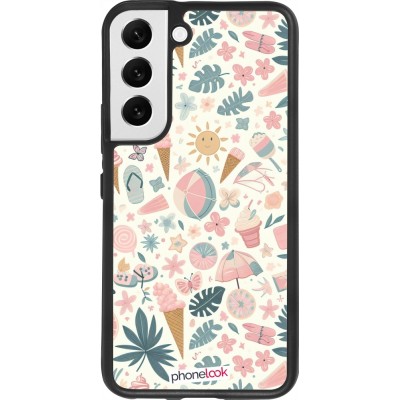 Samsung Galaxy S22 Case Hülle - Silikon schwarz Sommer Pink Muster