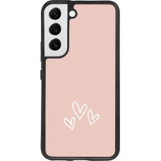 Samsung Galaxy S22 Case Hülle - Silikon schwarz Valentine 2023 three minimalist hearts