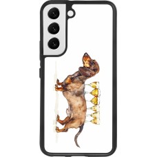 Samsung Galaxy S22 Case Hülle - Silikon schwarz Wine Teckel