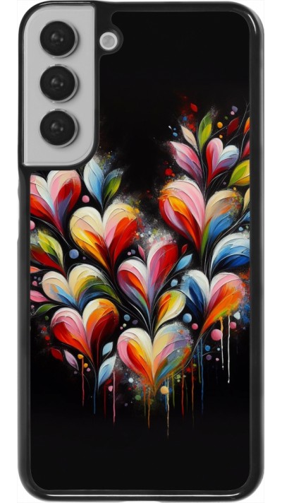 Samsung Galaxy S22+ Case Hülle - Valentin 2024 Schwarzes Herz Abstrakt