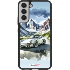 Samsung Galaxy S22+ Case Hülle - Silikon schwarz Porsche 911 Berg Aquarell