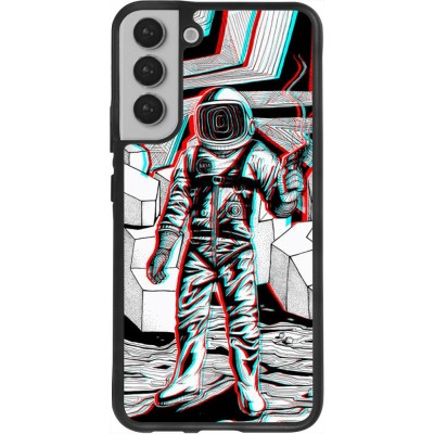 Hülle Samsung Galaxy S22+ - Silikon schwarz Anaglyph Astronaut