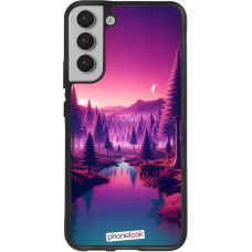 Samsung Galaxy S22+ Case Hülle - Silikon schwarz Lila-rosa Landschaft