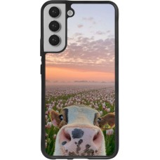 Samsung Galaxy S22+ Case Hülle - Silikon schwarz Cow with tulips 2026