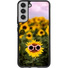 Samsung Galaxy S22+ Case Hülle - Silikon schwarz Sunflower with glasses 2026