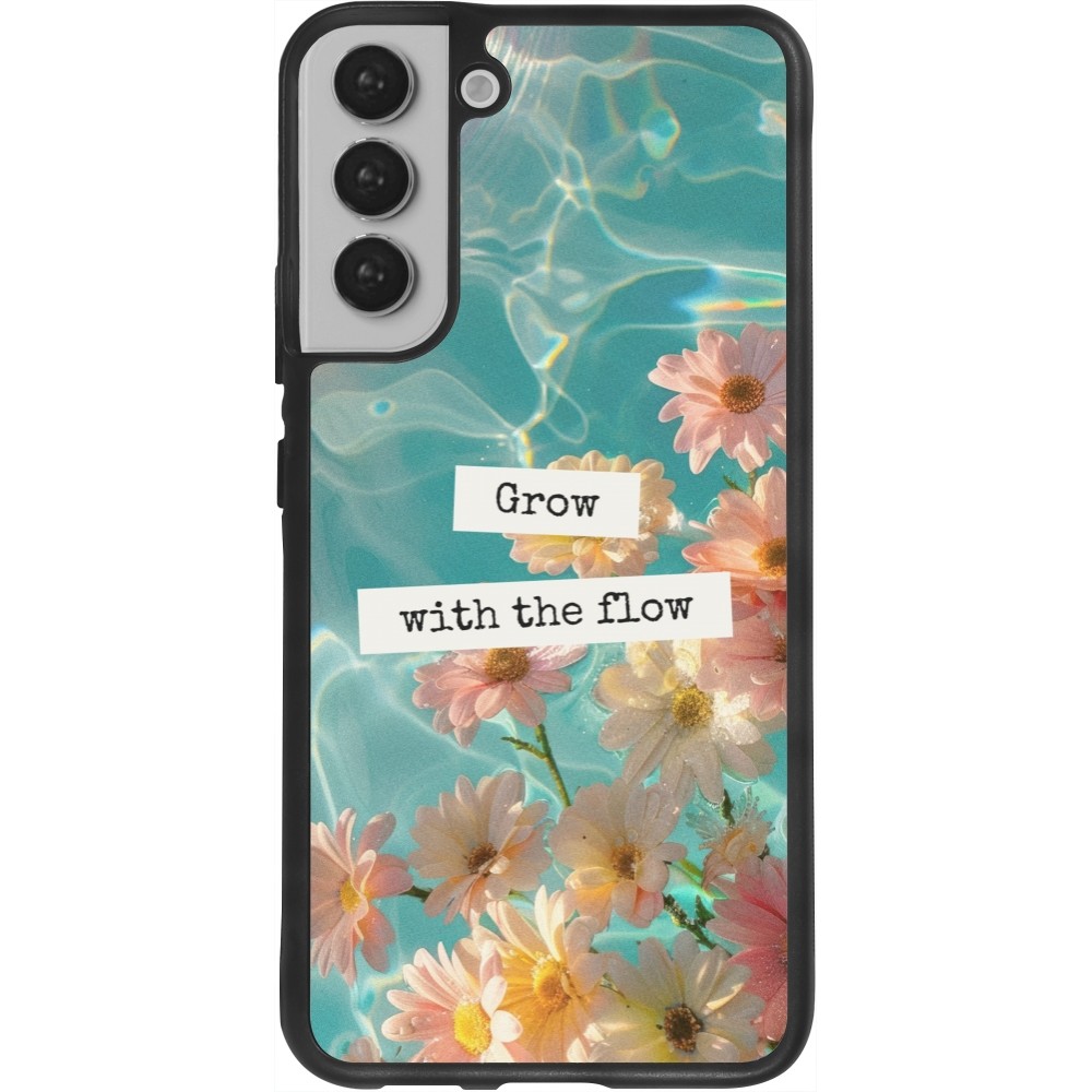 Samsung Galaxy S22+ Case Hülle - Silikon schwarz Summer 2025 Grow with the flow