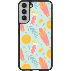 Samsung Galaxy S22+ Case Hülle - Silikon schwarz Summer 2025 Pattern citron