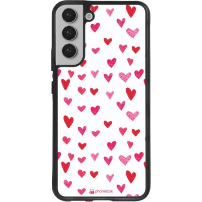 Hülle Samsung Galaxy S22+ - Silikon schwarz Valentine 2022 Many pink hearts