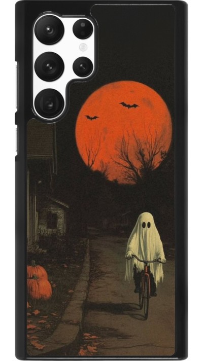 Samsung Galaxy S22 Ultra Case Hülle - Halloween 2025 Ghost on a bicycle