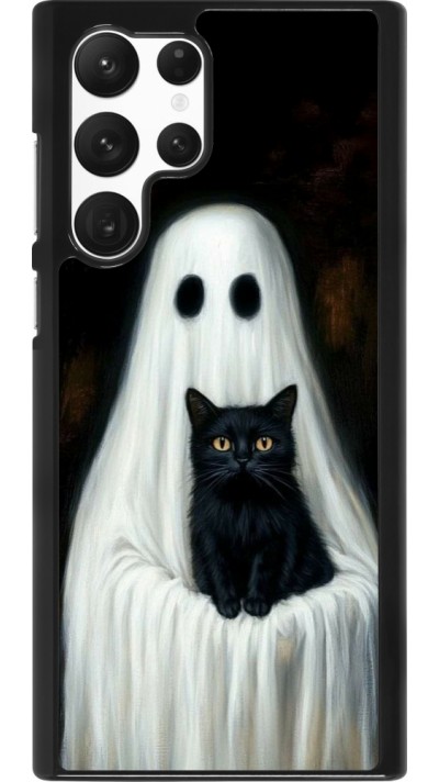 Samsung Galaxy S22 Ultra Case Hülle - Halloween 2025 Ghost with black cat