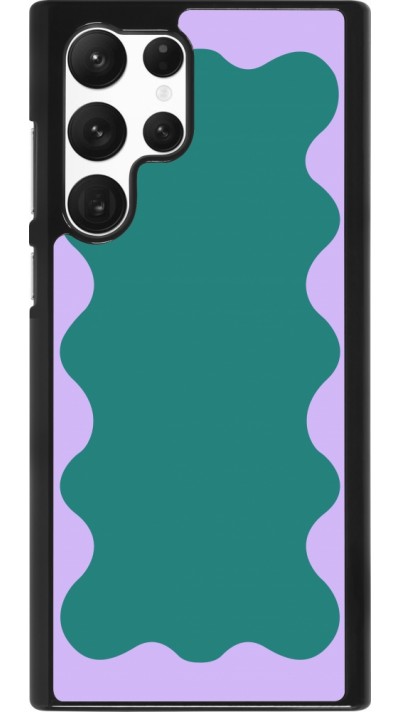 Samsung Galaxy S22 Ultra Case Hülle - Wavy Rectangle Green Purple