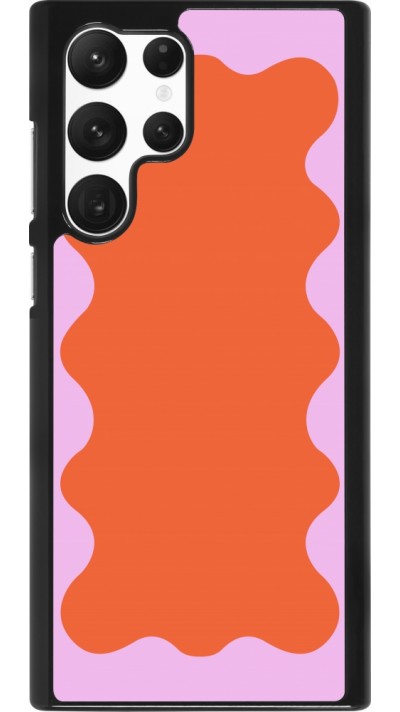 Samsung Galaxy S22 Ultra Case Hülle - Wavy Rectangle Orange Pink
