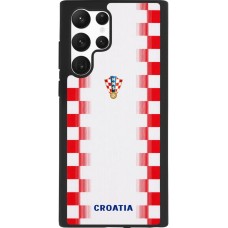 Samsung Galaxy S22 Ultra Case Hülle - Silikon schwarz Kroatien 2026 personalisierbares Fussballtrikot