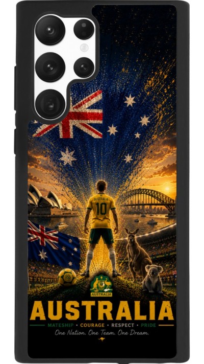 Samsung Galaxy S22 Ultra Case Hülle - Silikon schwarz Fussball Australien splash 2026