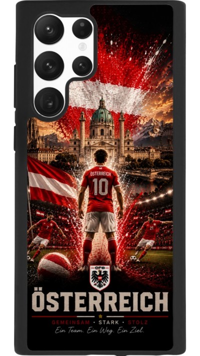 Samsung Galaxy S22 Ultra Case Hülle - Silikon schwarz Fussball Österreich splash 2026