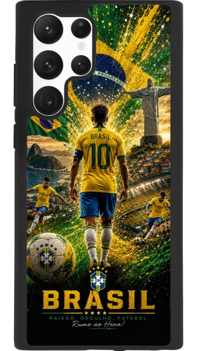 Samsung Galaxy S22 Ultra Case Hülle - Silikon schwarz Fussball Brasilien splash 2026