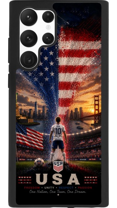 Samsung Galaxy S22 Ultra Case Hülle - Silikon schwarz Fussball Vereinigten Staaten splash 2026
