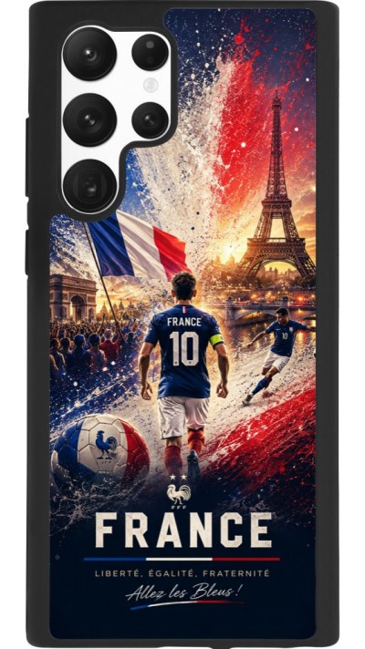 Samsung Galaxy S22 Ultra Case Hülle - Silikon schwarz Fussball Frankreich splash 2026