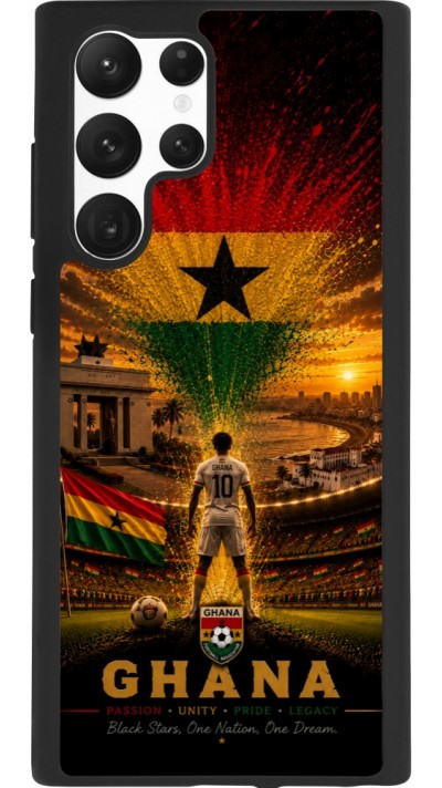 Samsung Galaxy S22 Ultra Case Hülle - Silikon schwarz Fussball Ghana splash 2026
