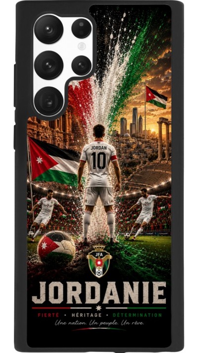 Samsung Galaxy S22 Ultra Case Hülle - Silikon schwarz Fussball Jordanien splash 2026