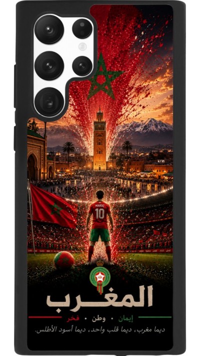 Samsung Galaxy S22 Ultra Case Hülle - Silikon schwarz Fussball Marokko splash 2026