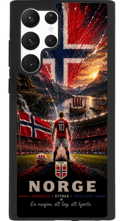 Samsung Galaxy S22 Ultra Case Hülle - Silikon schwarz Fussball Norwegen splash 2026