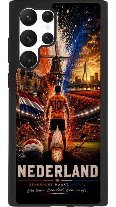 Samsung Galaxy S22 Ultra Case Hülle - Silikon schwarz Fussball Niederlande splash 2026