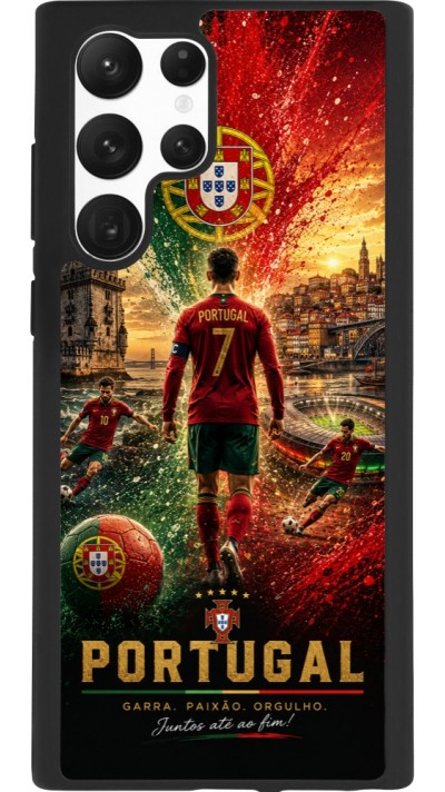 Samsung Galaxy S22 Ultra Case Hülle - Silikon schwarz Fussball Portugal splash 2026