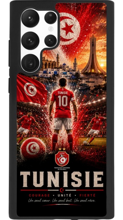 Samsung Galaxy S22 Ultra Case Hülle - Silikon schwarz Fussball Tunesien splash 2026