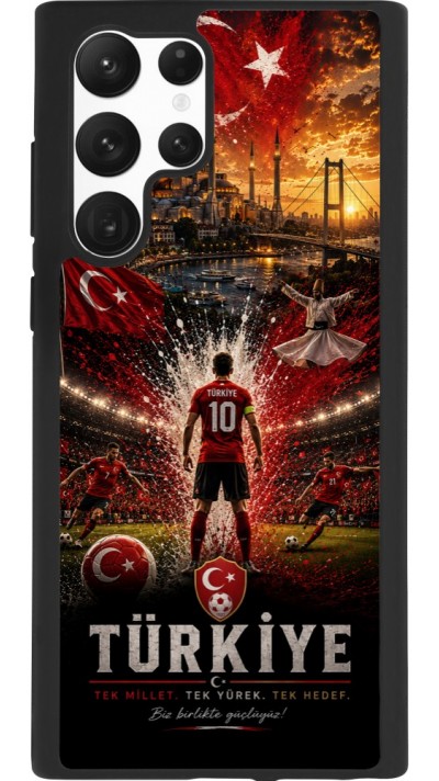 Samsung Galaxy S22 Ultra Case Hülle - Silikon schwarz Fussball Türkei splash 2026